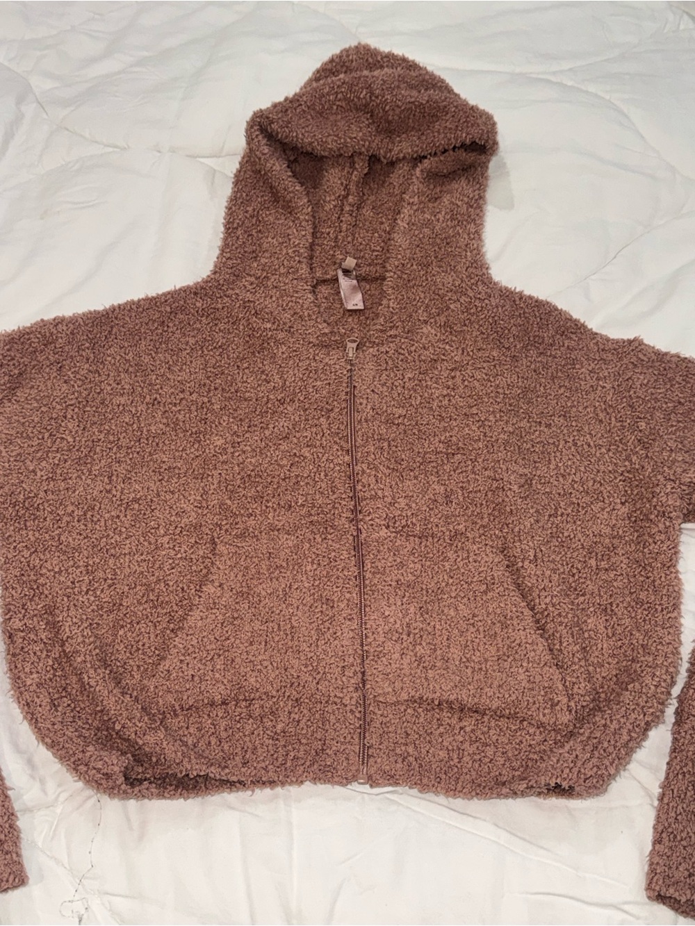 SKIMS Super Soft Sweater Cozy Zip-Up Hooded Teddy Jacket Dusty Rose small